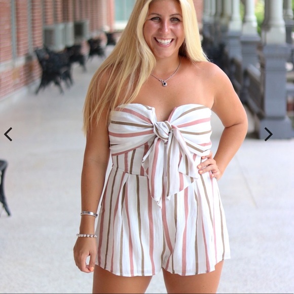 Blue Blush Other - Front tie romper